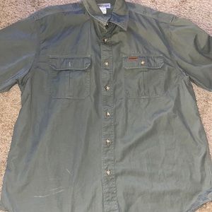 Carhartt Light Moss Short Sleeve Canvas Work Shirt S110LMO